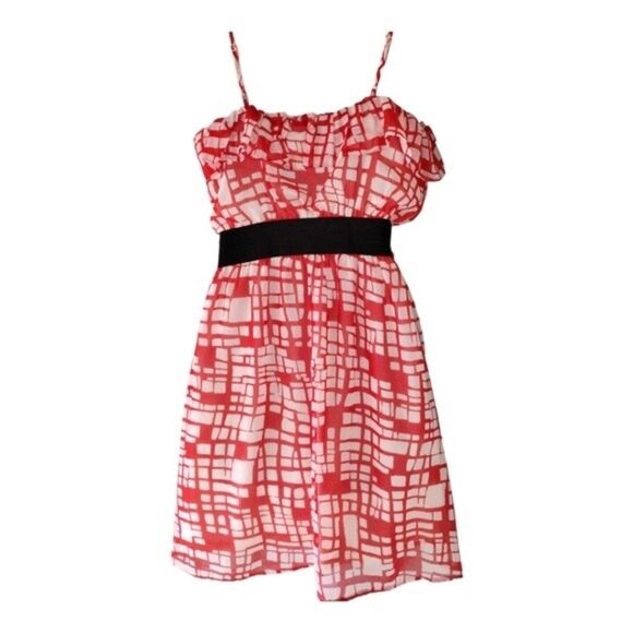 Forever 21 Orange and White Dress - Size Small - Picture 1 of 5